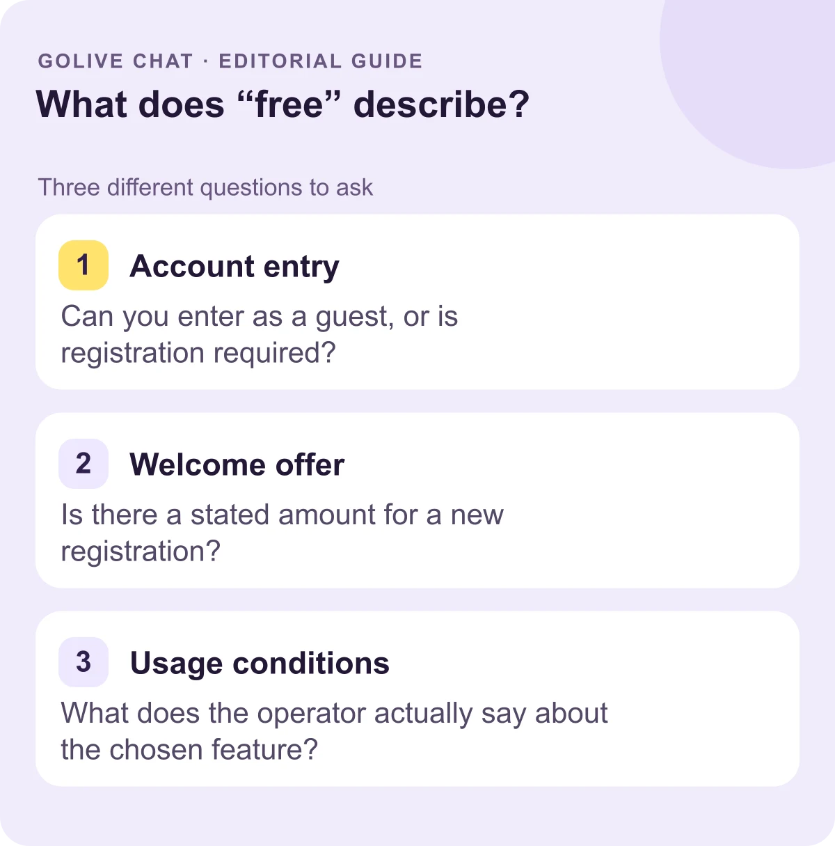 Ingresso nell'account: puoi entrare come ospite o è necessaria la registrazione? Offerta di benvenuto: c'è un importo dichiarato per una nuova registrazione? Condizioni d'uso: cosa dice effettivamente l'operatore riguardo alla funzione scelta?